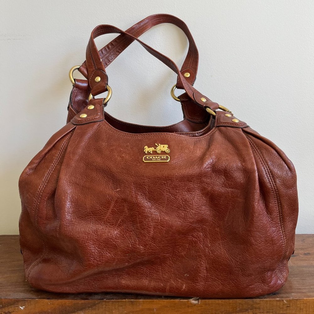 Coach vintage brown leather shoulder bag